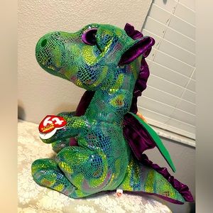 Dragon TY BEANIE BOOS CINDER Plush stuffed  Size LARGE Kid Toy Gift NWT